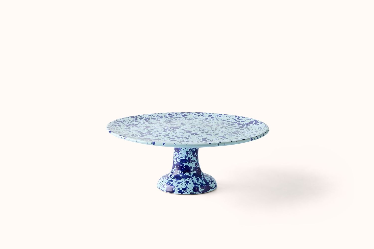 BLUE ON BLUE SPLATTERWARE FRUIT/CAKE PLATE