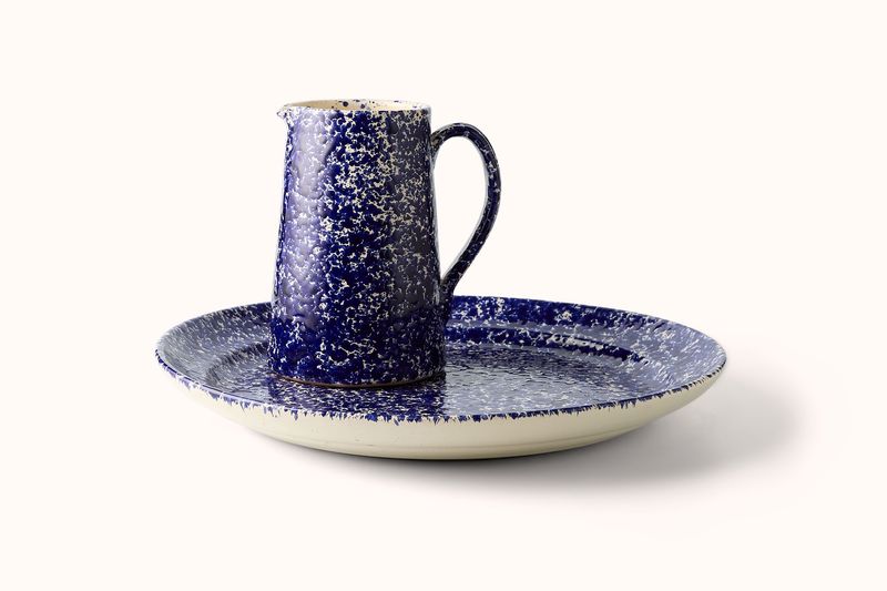 NAVY ON CREAM SPLATTERWARE PLATTER