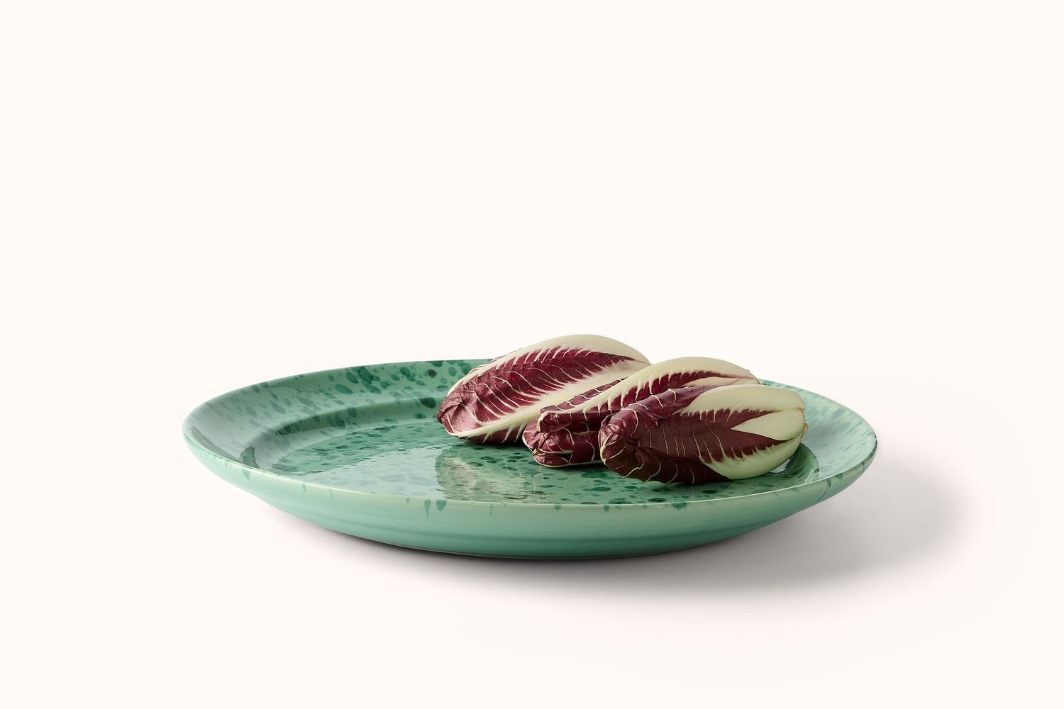 GREEN ON GREEN SPLATTERWARE PLATTER