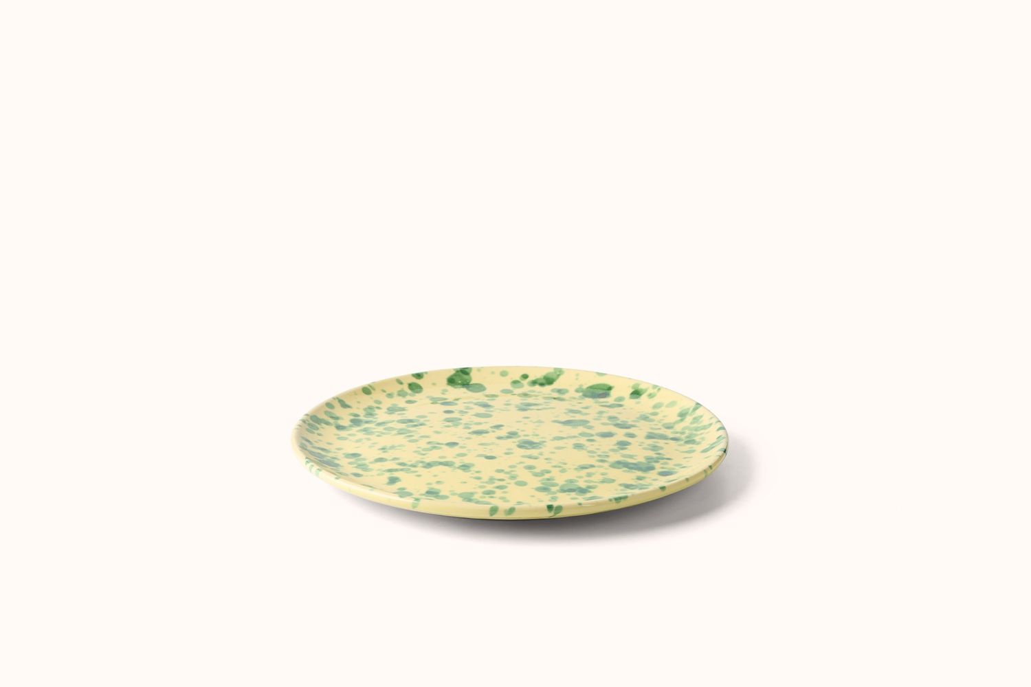 GREEN ON YELLOW SPLATTERWARE DINNERWARE, Size: LARGE DINNER PLATE