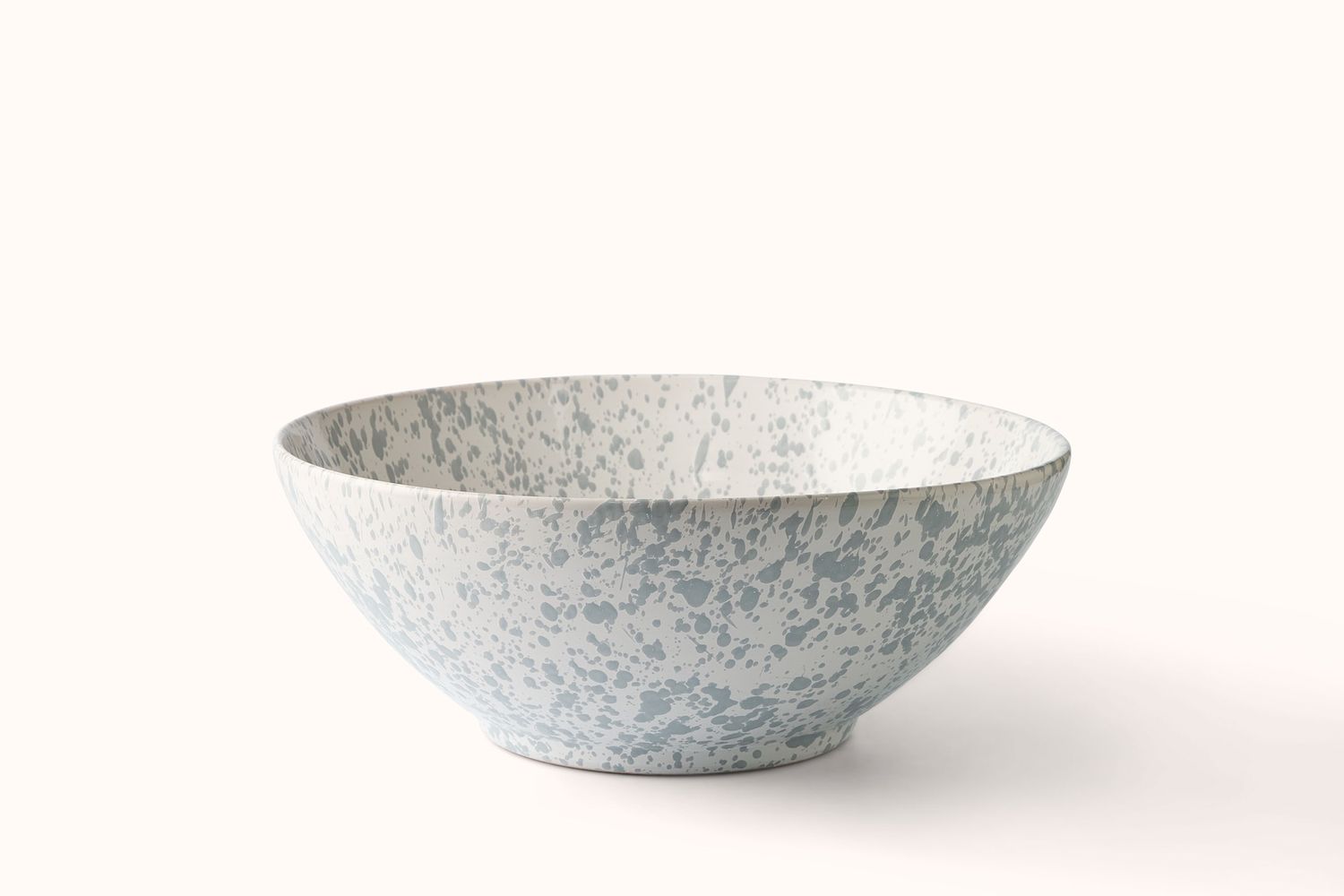 GREY ON WHITE SPLATTERWARE SALAD BOWL