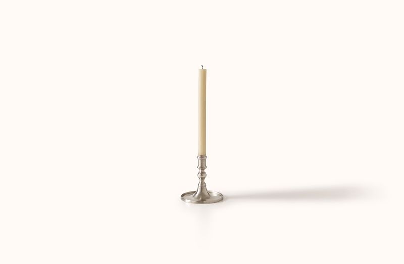 MATCH PEWTER ROUND RIMMED BASED CANDLESTICK