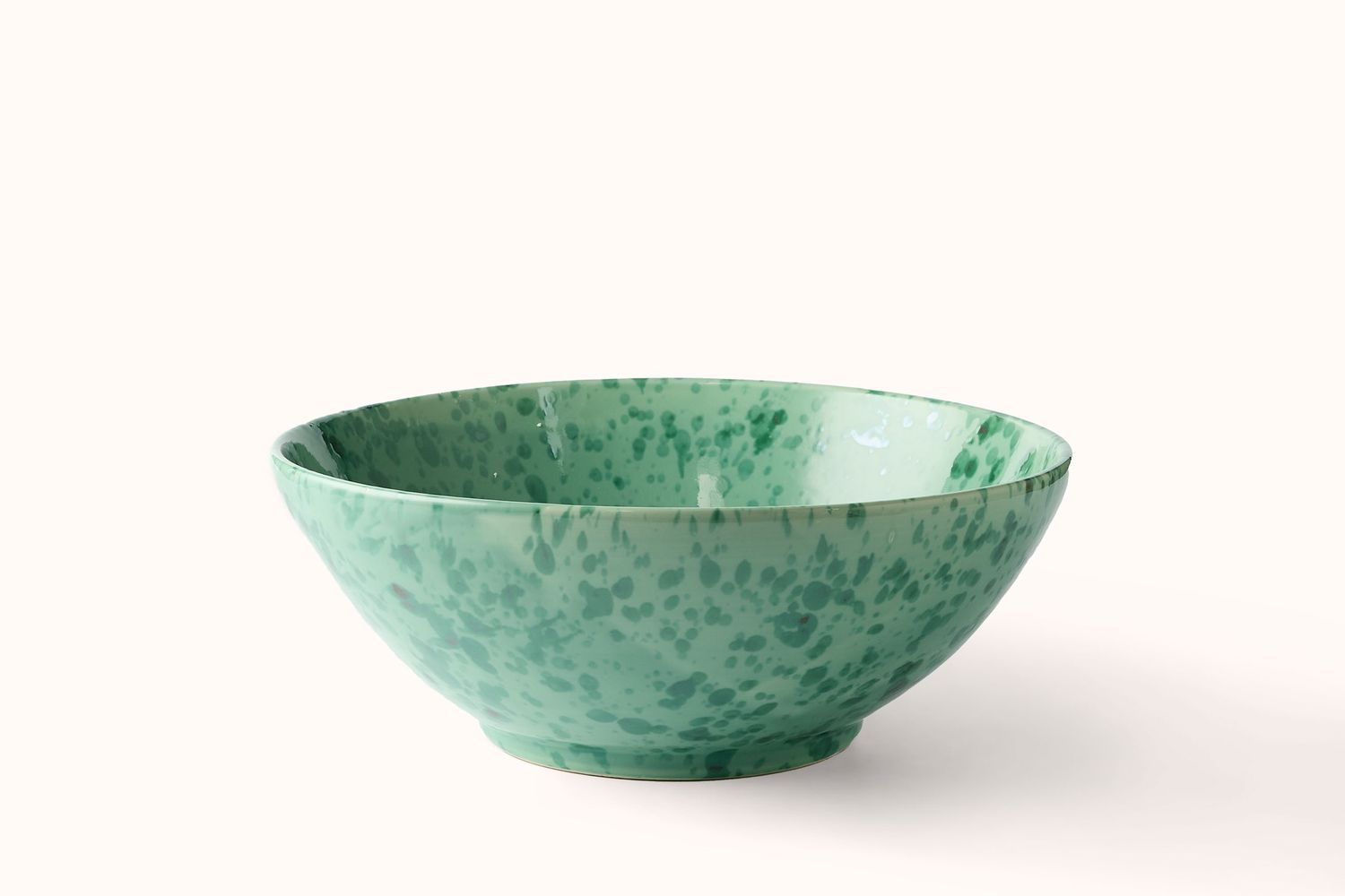 GREEN ON GREEN SPLATTERWARE SALAD BOWL