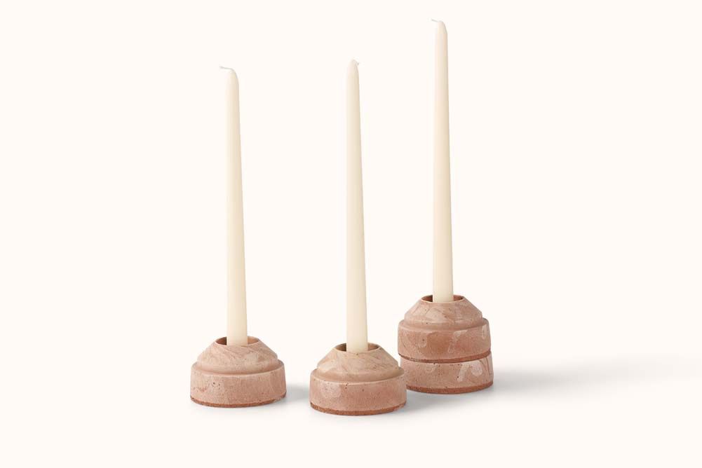 BERGS POTTER ROSA TERRACOTTA CANDLEHOLDER
