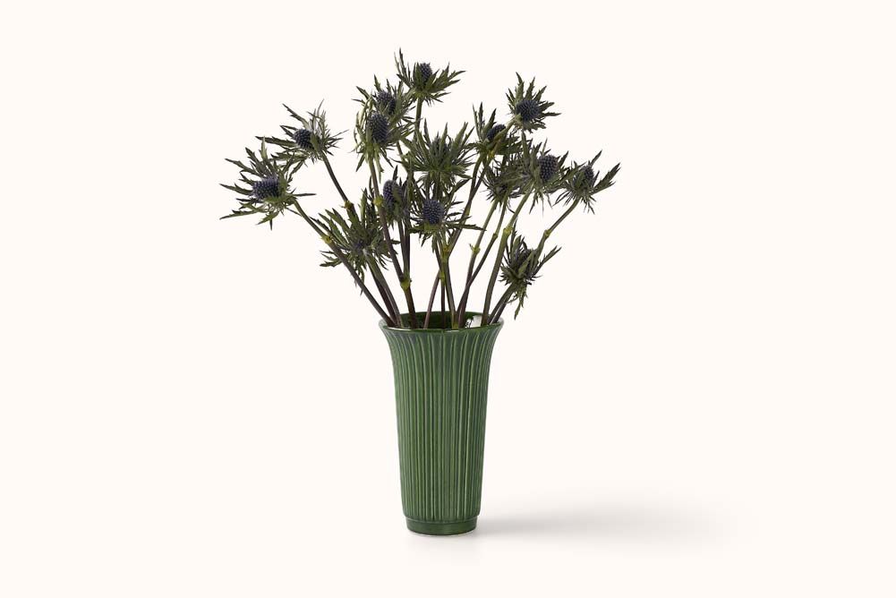 BERGS POTTER EMERAL GLAZED DAISY VASE