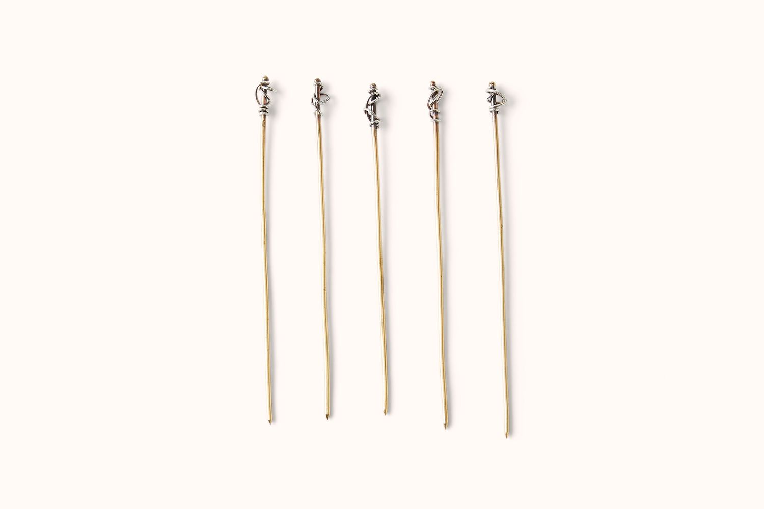 HEATH WAGONER BRASS TWIST COCKTAIL SKEWERS
