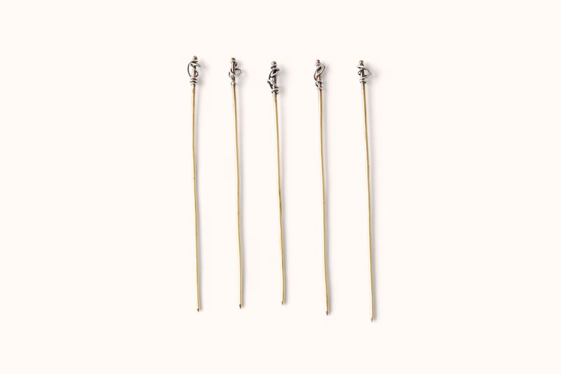 HEATH WAGONER BRASS TWIST COCKTAIL SKEWERS