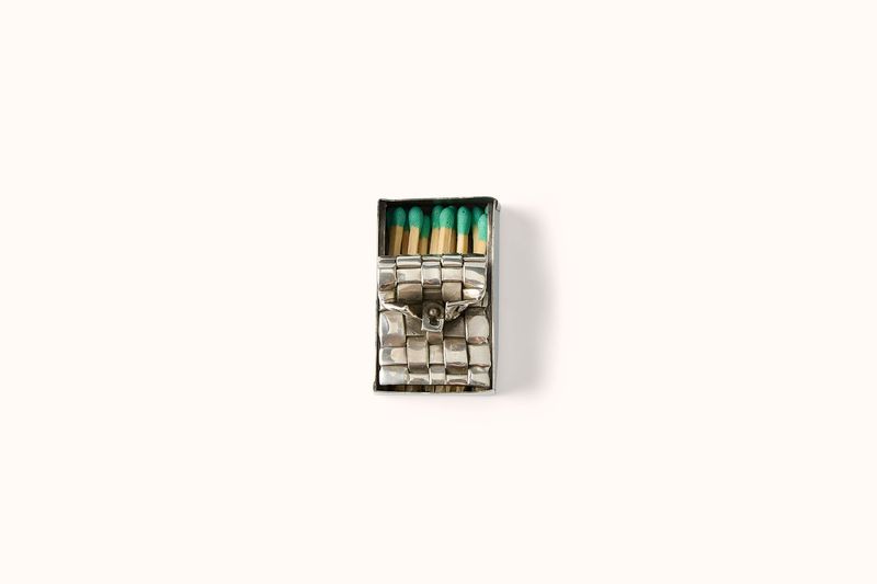 HEATH WAGONER SILVER SARDINE MATCH BOX