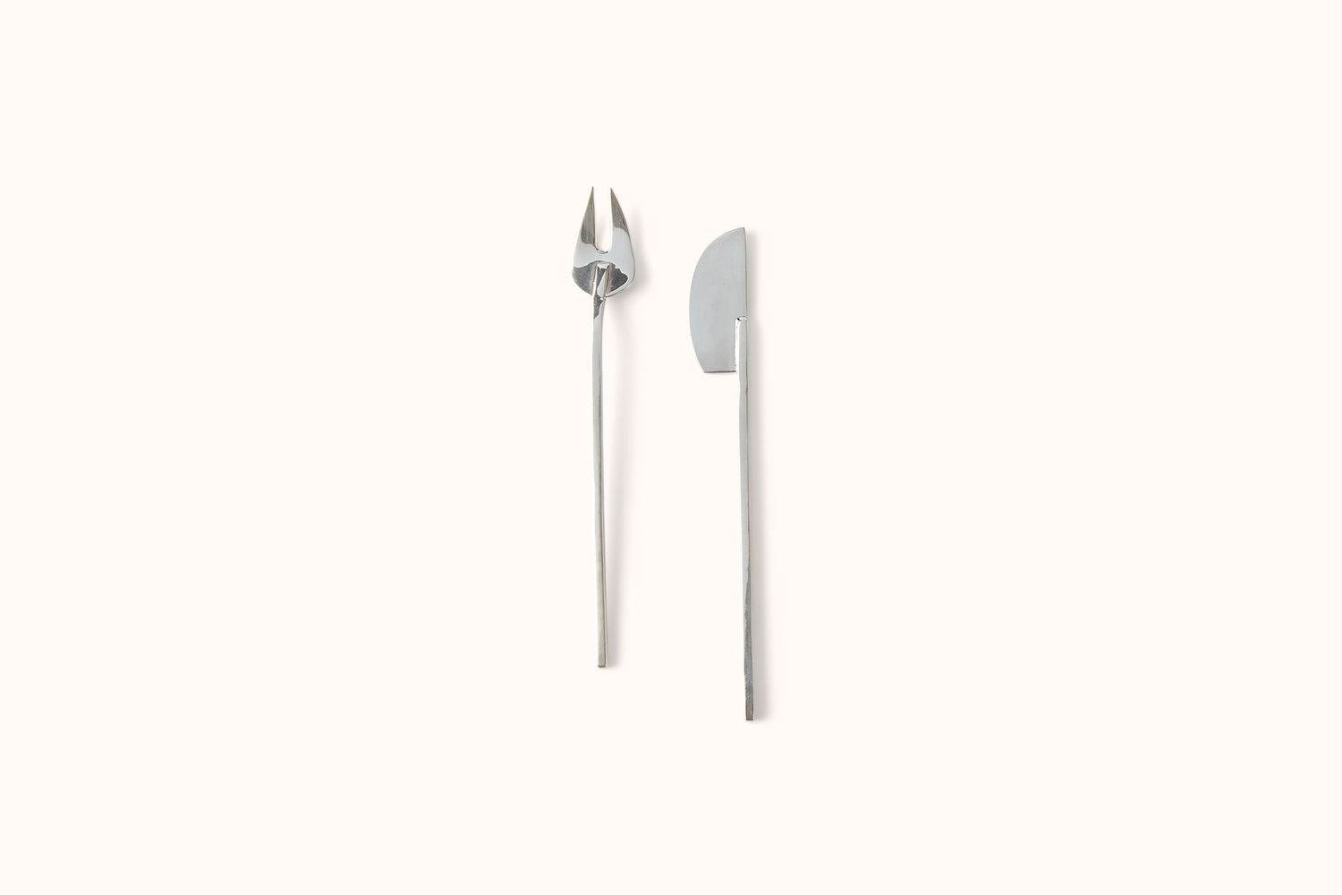 HEATH WAGONER SILVER APERTIVO FORK AND KNIFE