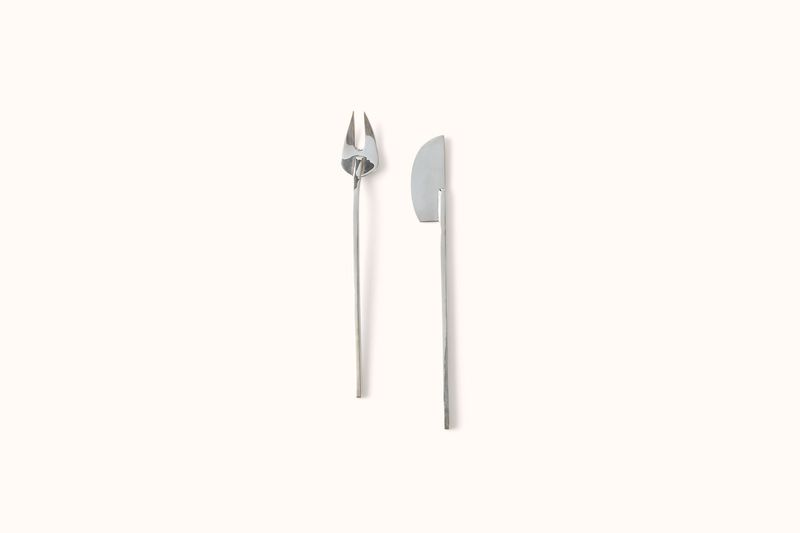 HEATH WAGONER SILVER APERTIVO FORK AND KNIFE