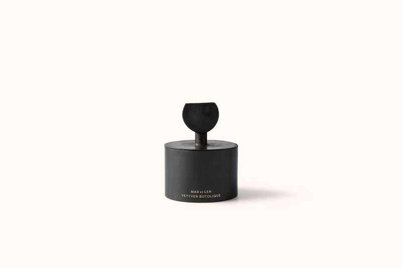 MAD ET LEN BLACK WAX VETYVER PETITE TOTEM DEMI LUNE CANDLE
