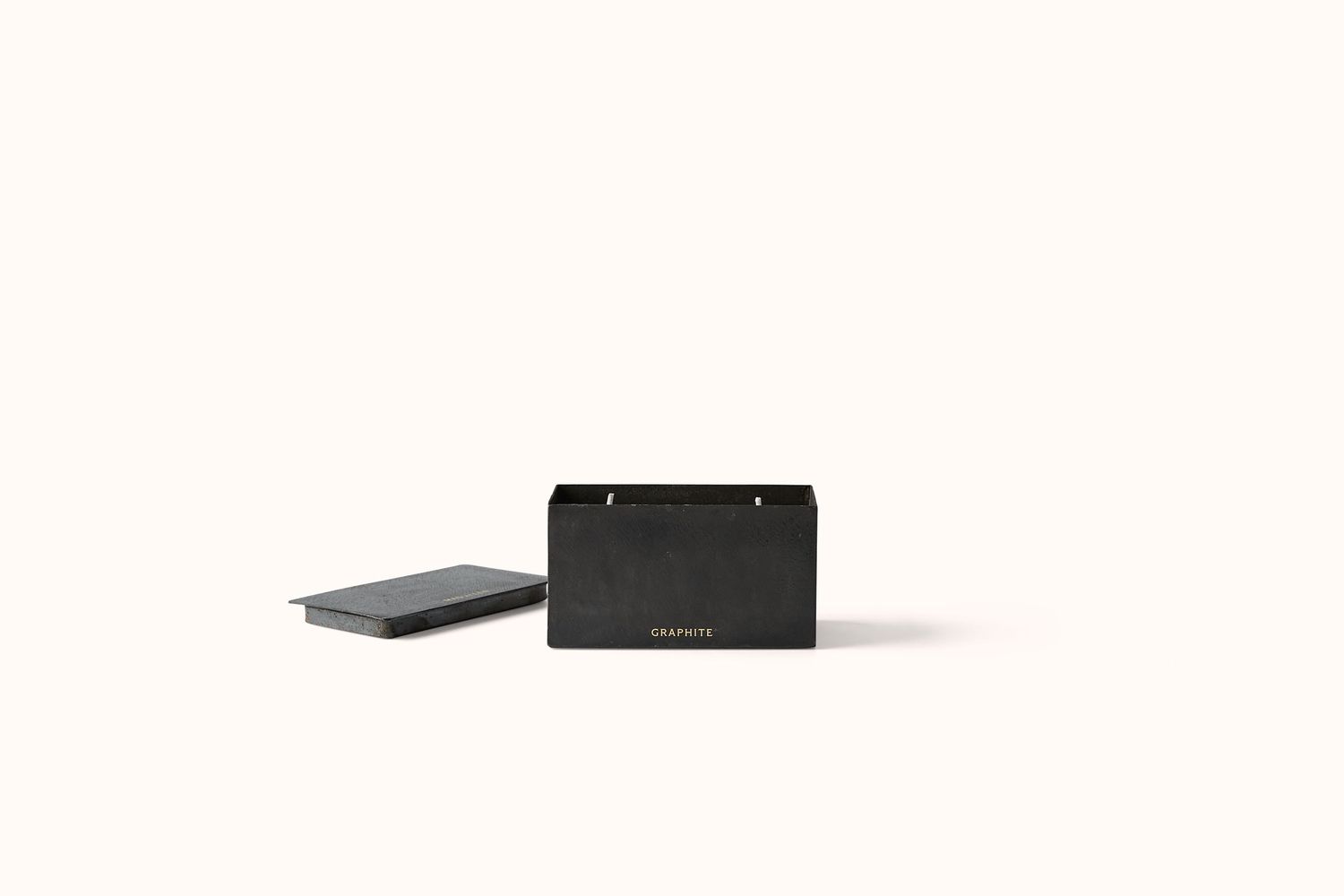 MAD ET LEN WHITE WAX GRAPHITE HORIZONTAL RECTANGLE BLOCK CANDLE