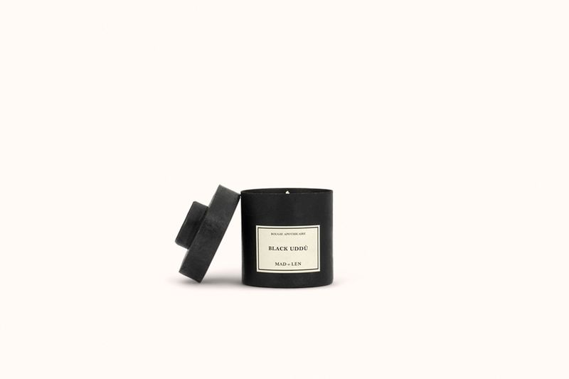 MAD ET LEN WHITE WAX BLACK UDDU BASIC PETITE CANDLE