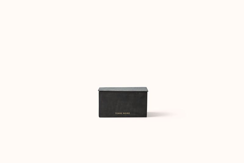 MAD ET LEN BLACK WAX TERRE NOIR HORIZONTAL RECTANGLE BLOCK CANDLE