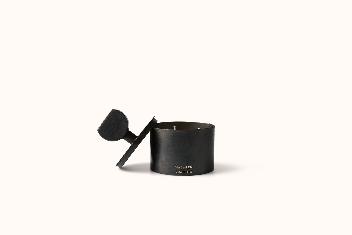 MAD ET LEN WHITE WAX GRAPHITE PETITE TOTEM DEMI LUNE CANDLE