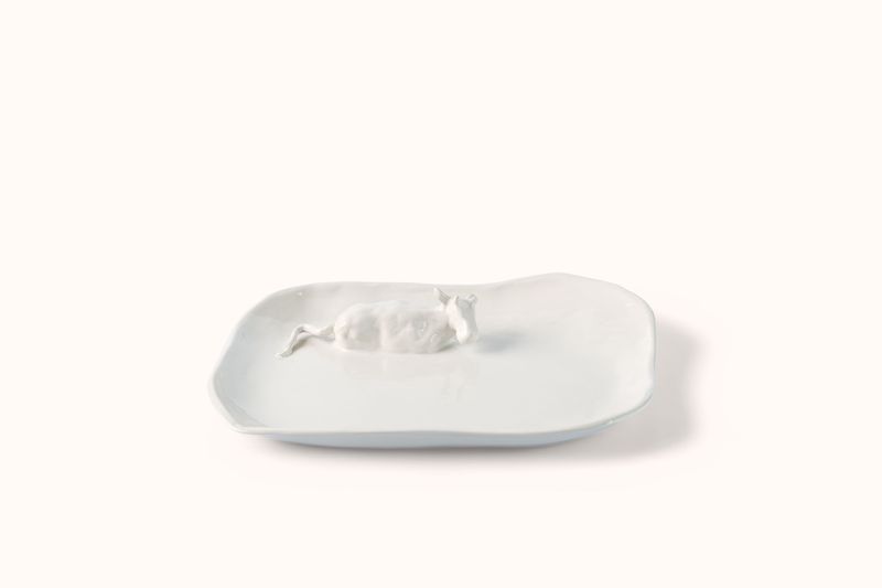 MONTES DOGGETT CERAMIC COW MOTIF PLATTER NO. 893