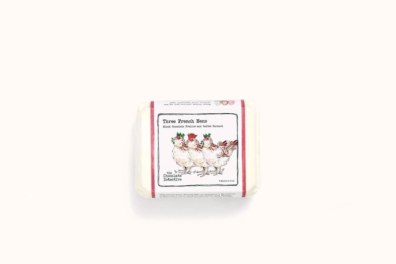 CHOCOLATE DETECTIVE 3 FRENCH HENS EGGS