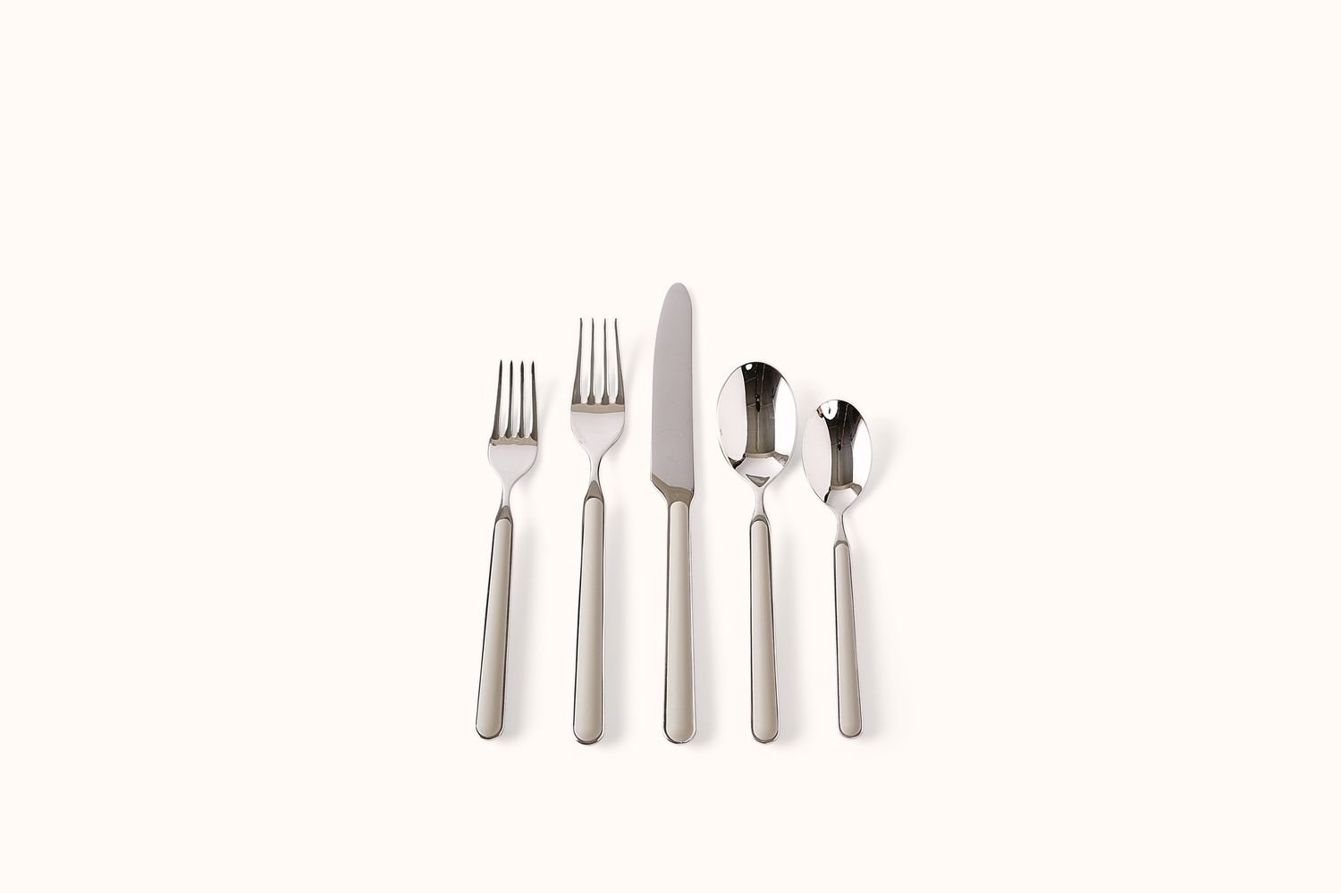 MEPRA TAUPE ON POLISHED STAINLESS STEEL FANTASIA FLATWARE SET