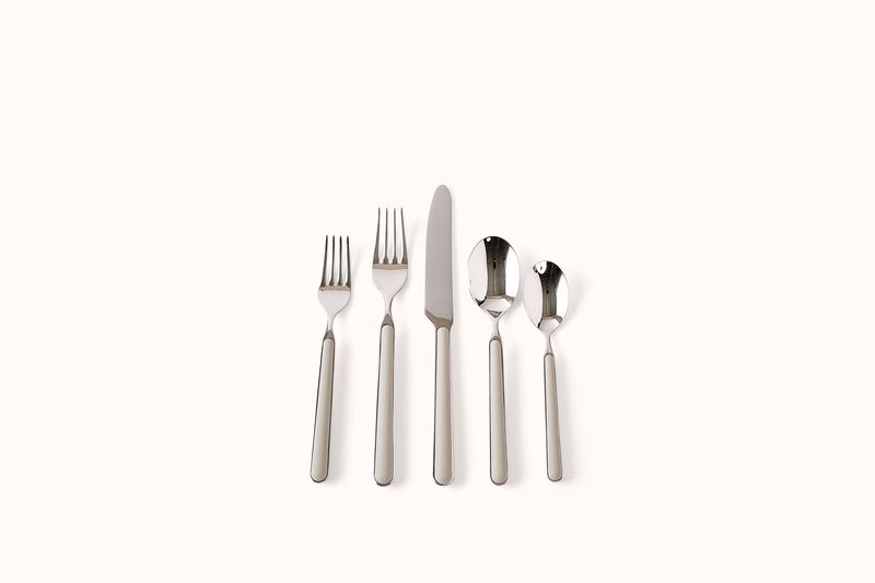 MEPRA TAUPE ON POLISHED STAINLESS STEEL FANTASIA FLATWARE SET