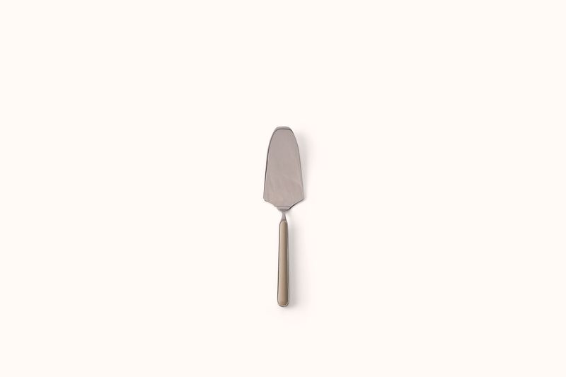 MEPRA TAUPE ON POLISHED STAINLESS STEEL FANTASIA CAKE SERVER