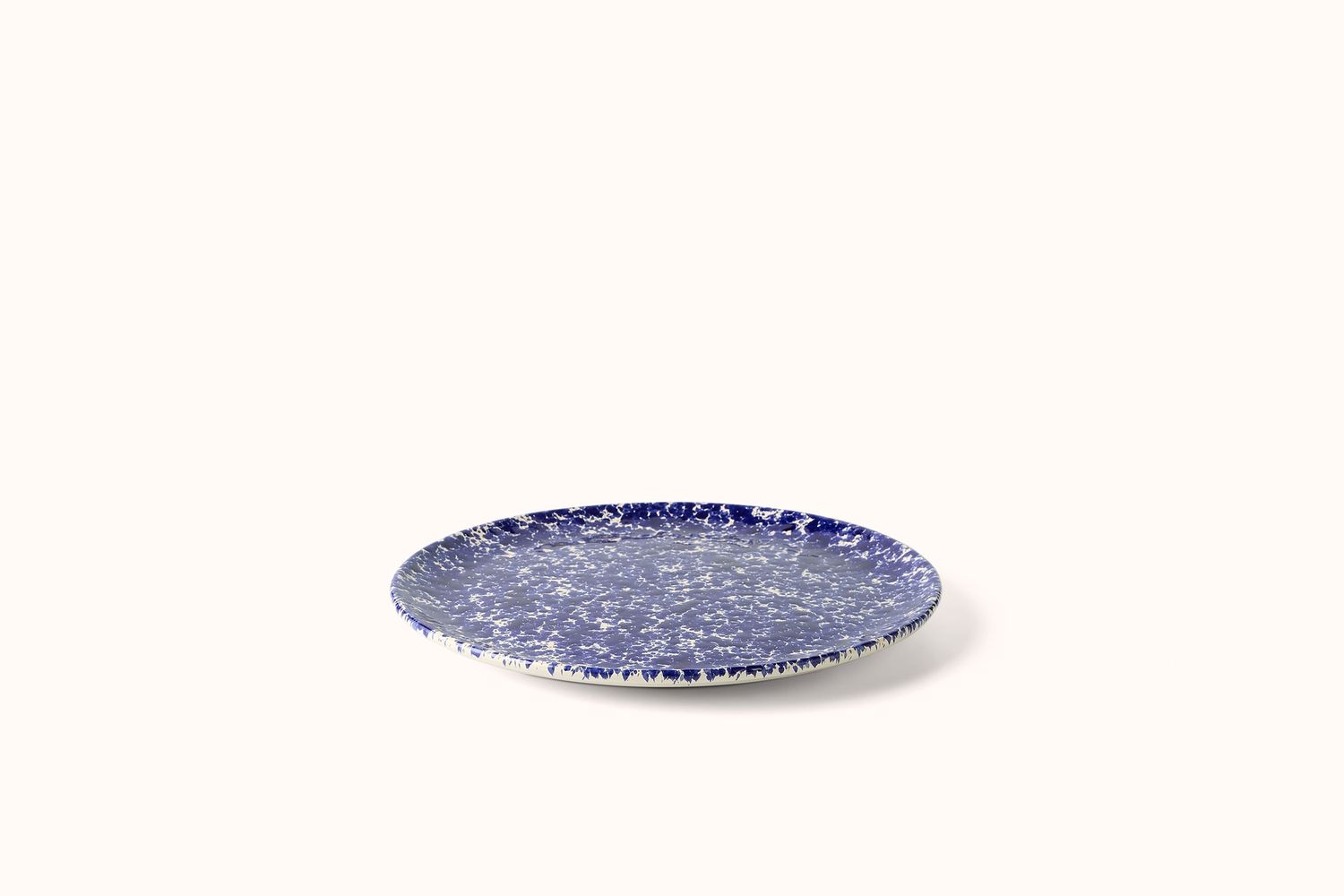 NAVY ON CREAM SPLATTERWARE DINNERWARE, Size: LARGE DINNER PLATE