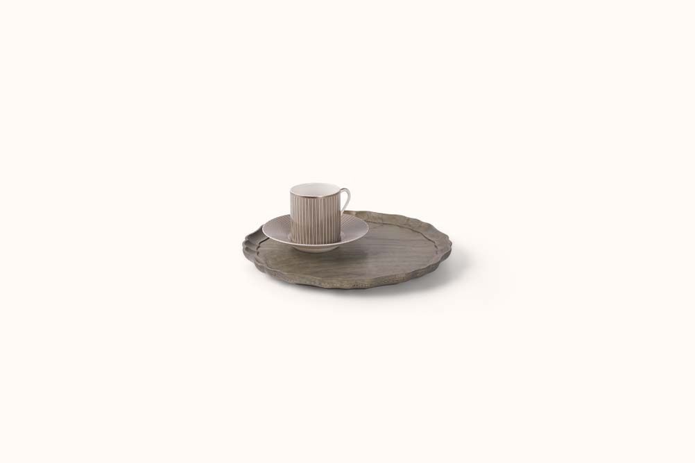 IFUJI ITALIAN ROUND PLATE GREY, Size: SMALL