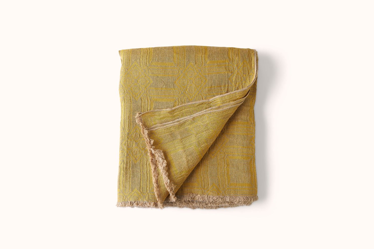 ARCOLAIO INTERSEZIONI TABLECLOTH, Colour: YELLOW/NATURAL