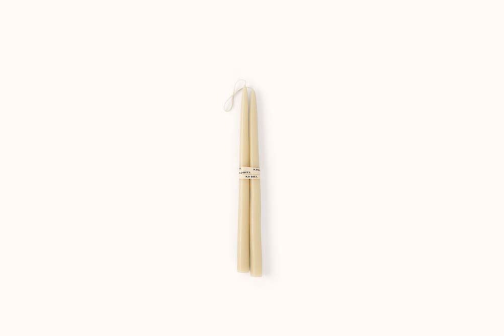 KD BIEL 12" DIPPED TAPER CANDLES, Colour: PARCHMENT
