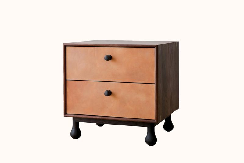 EAST OTIS WALNUT AND OAK MARI SIDE TABLE