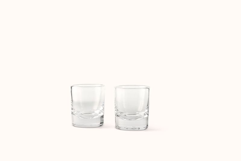 SIMON PEARCE ASCUTNEY DOUBLE OLD-FASHION GLASSES SET OF 2