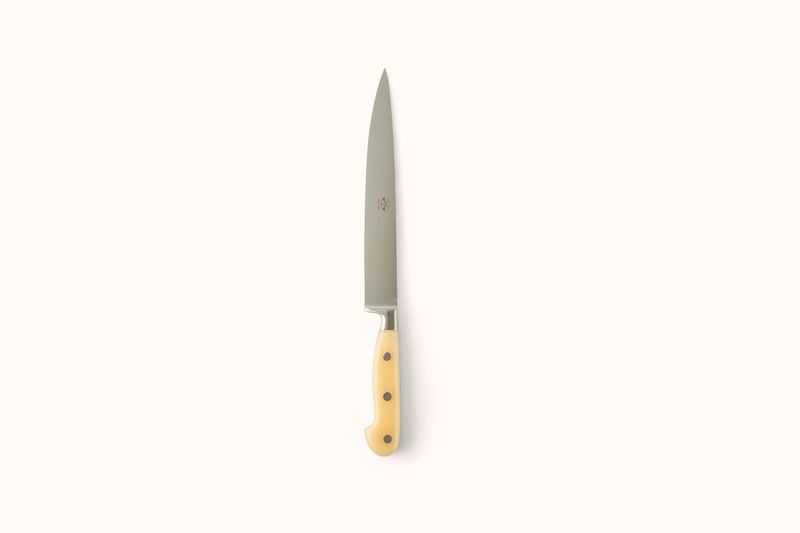 BERTI SLICING KNIFE IN MAGNETIC BLOCK - CREAM