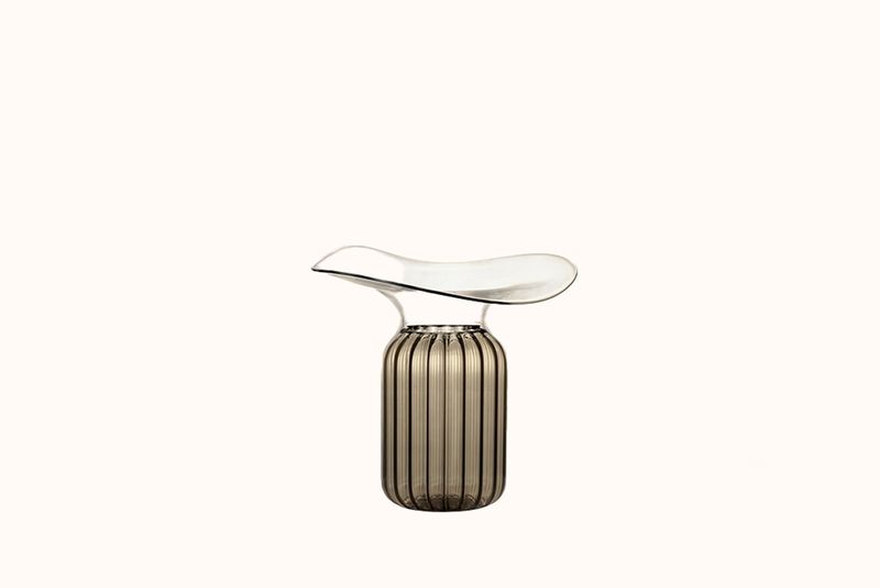 KANZ ARCHITETTI TOSCA SMALL VASE - CLEAR/BRONZE