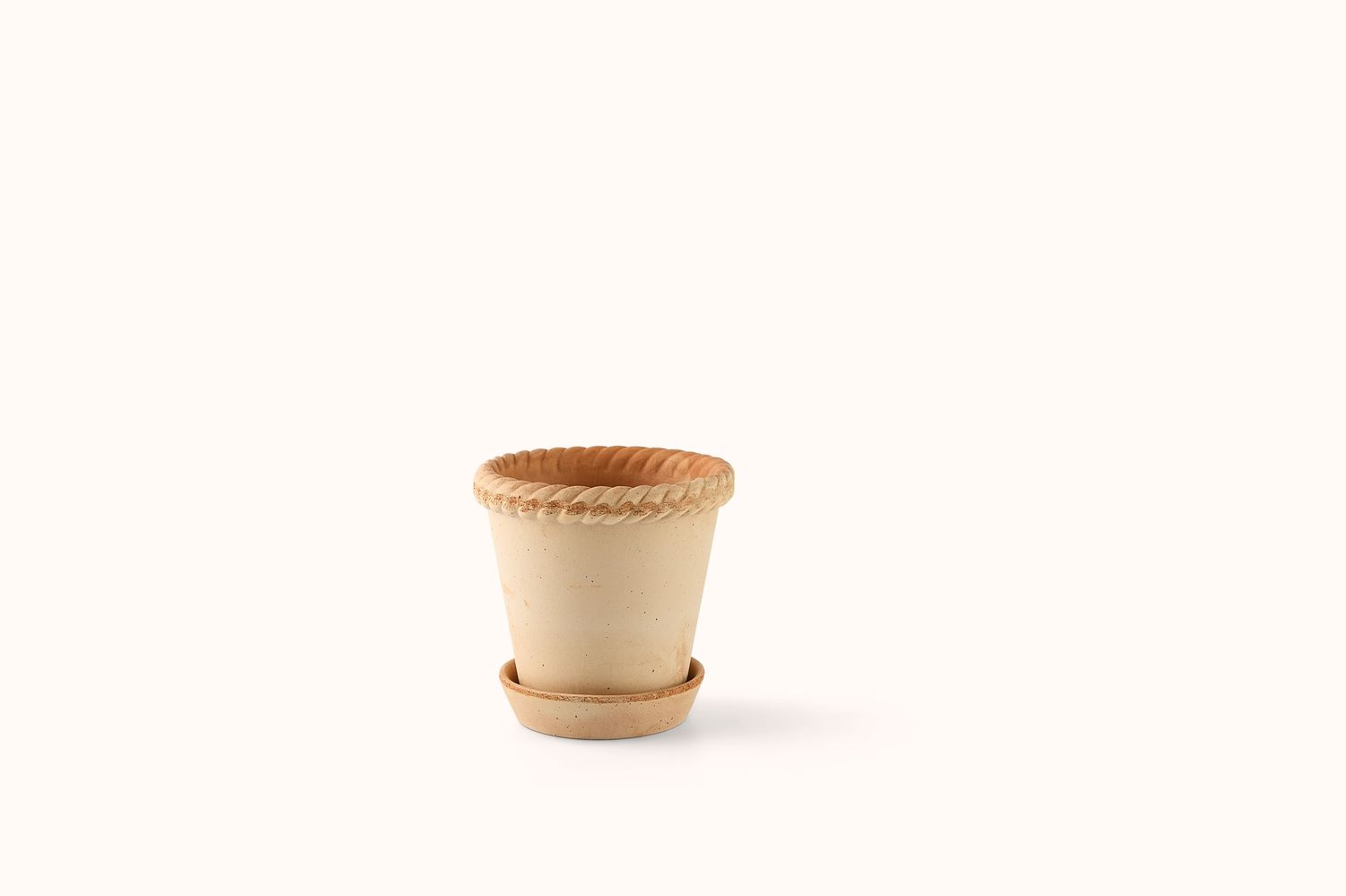 BERGS POTTER ROSA EMILIA TERRACOTTA POT AND SAUCER, Size: SMALL