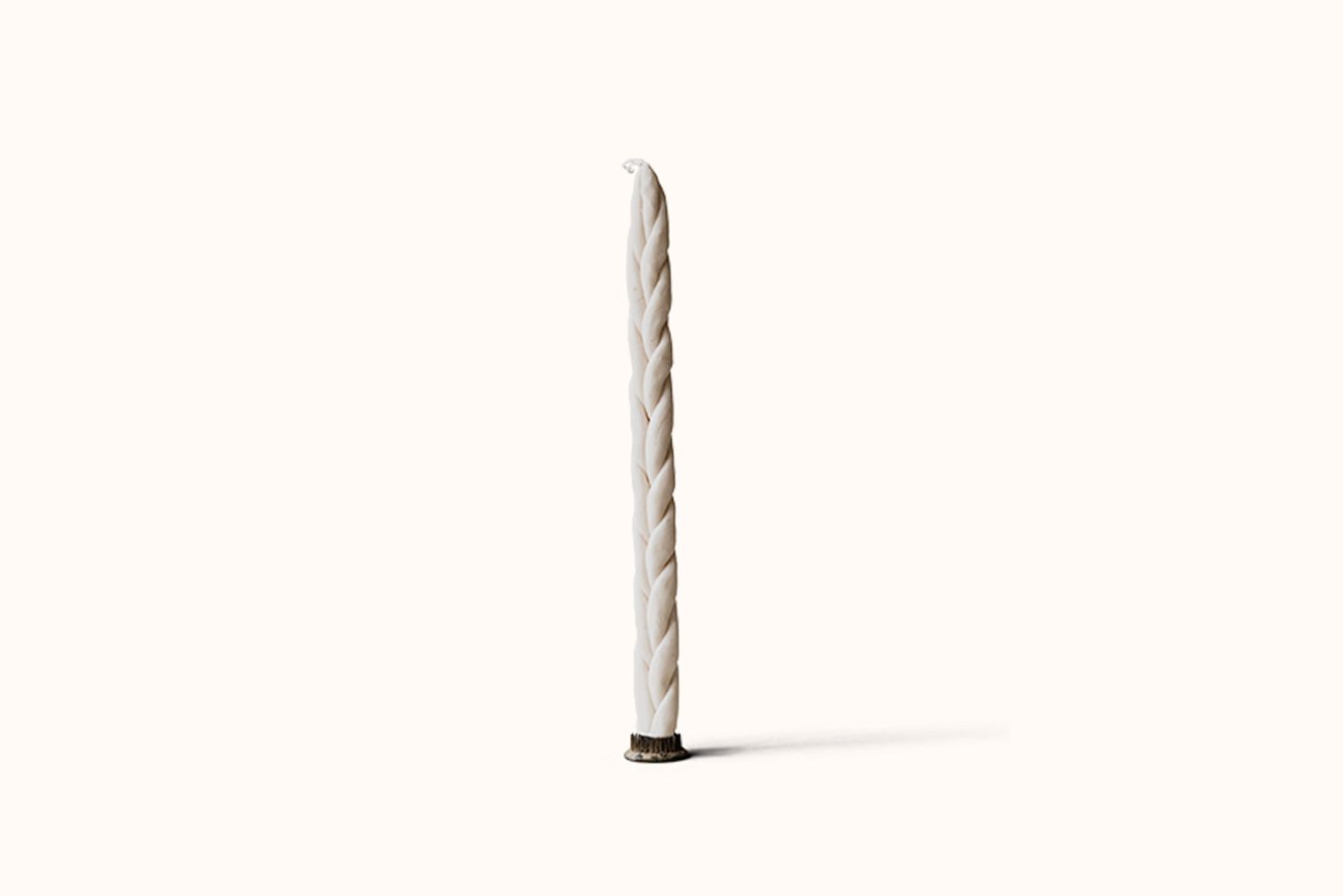 OBERFLACHT BRAID TAPER CANDLE - PARCHMENT