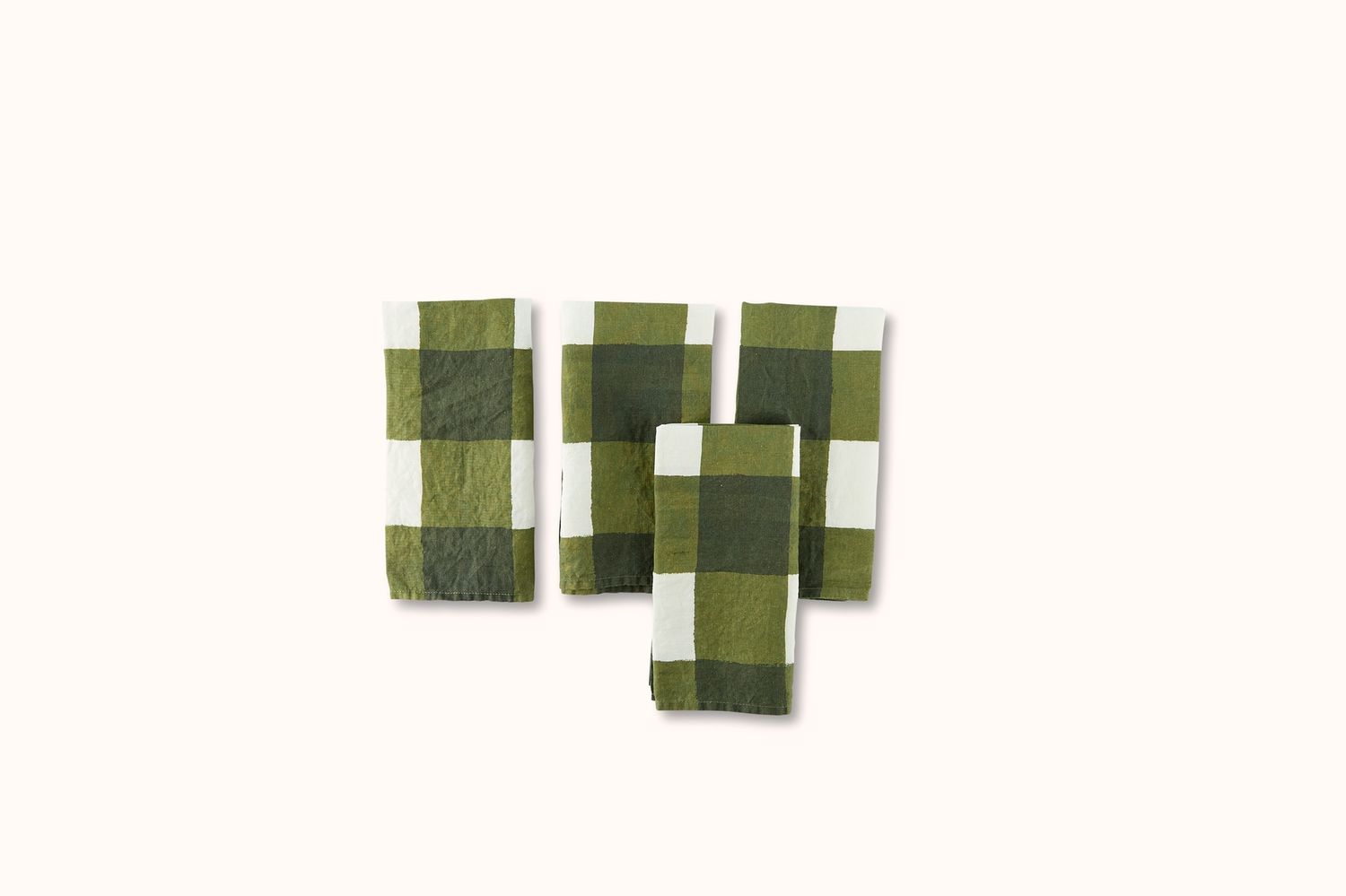 SUMMERILL &amp; BISHOP GINGHAM LINEN NAPKIN - AVOCADO GREEN