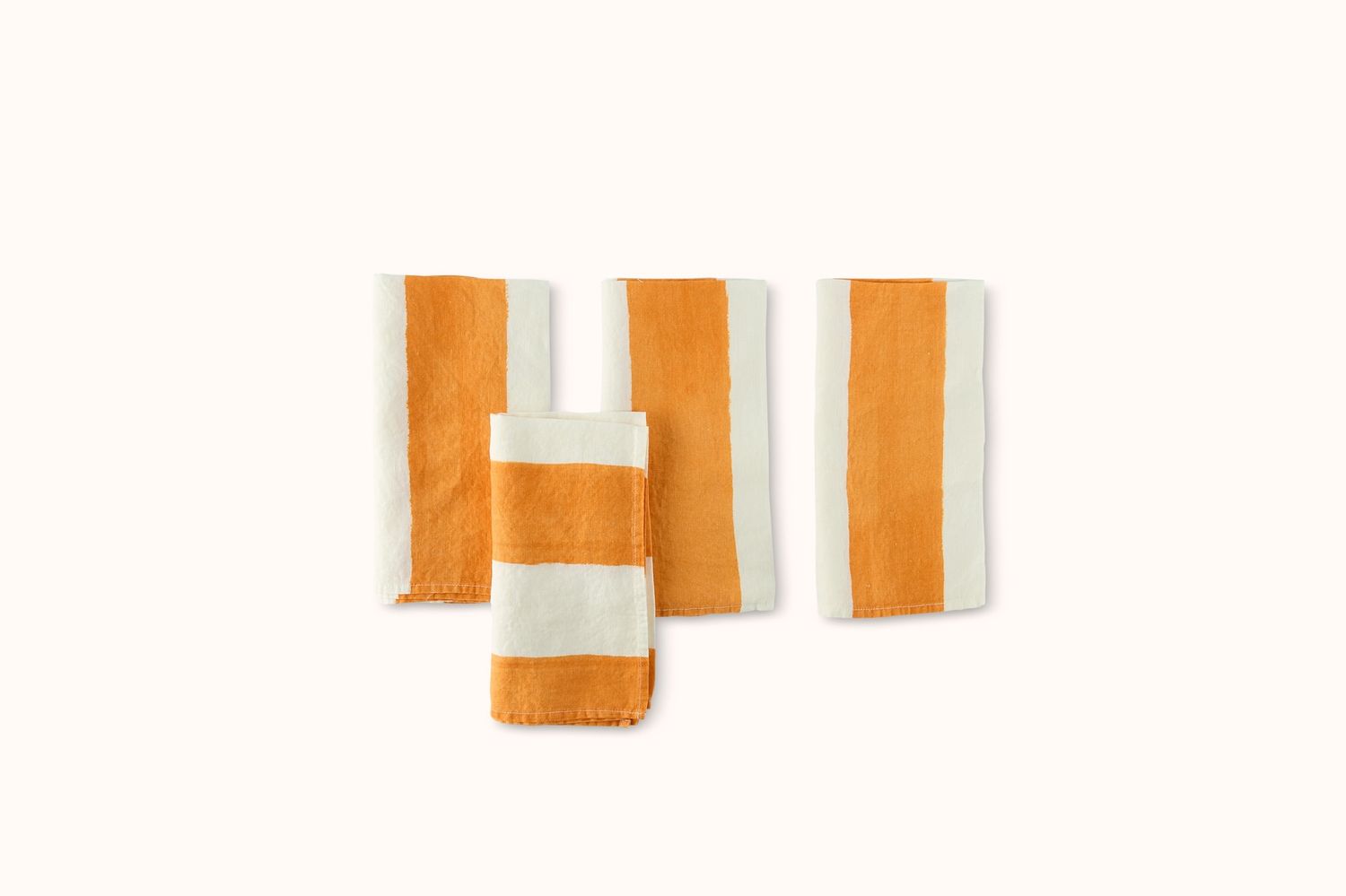 SUMMERILL &amp; BISHOP STRIPE LINEN NAPKIN - ORANGE