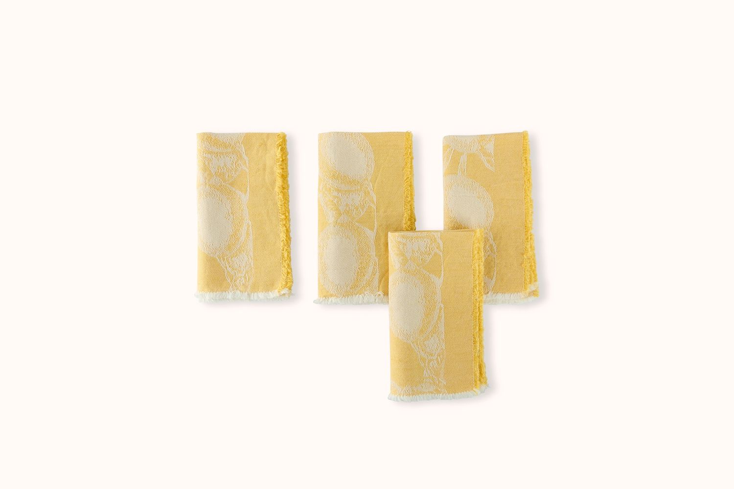 ARCOLAIO PLACED LEMONS FRINGE EDGE NAPKIN