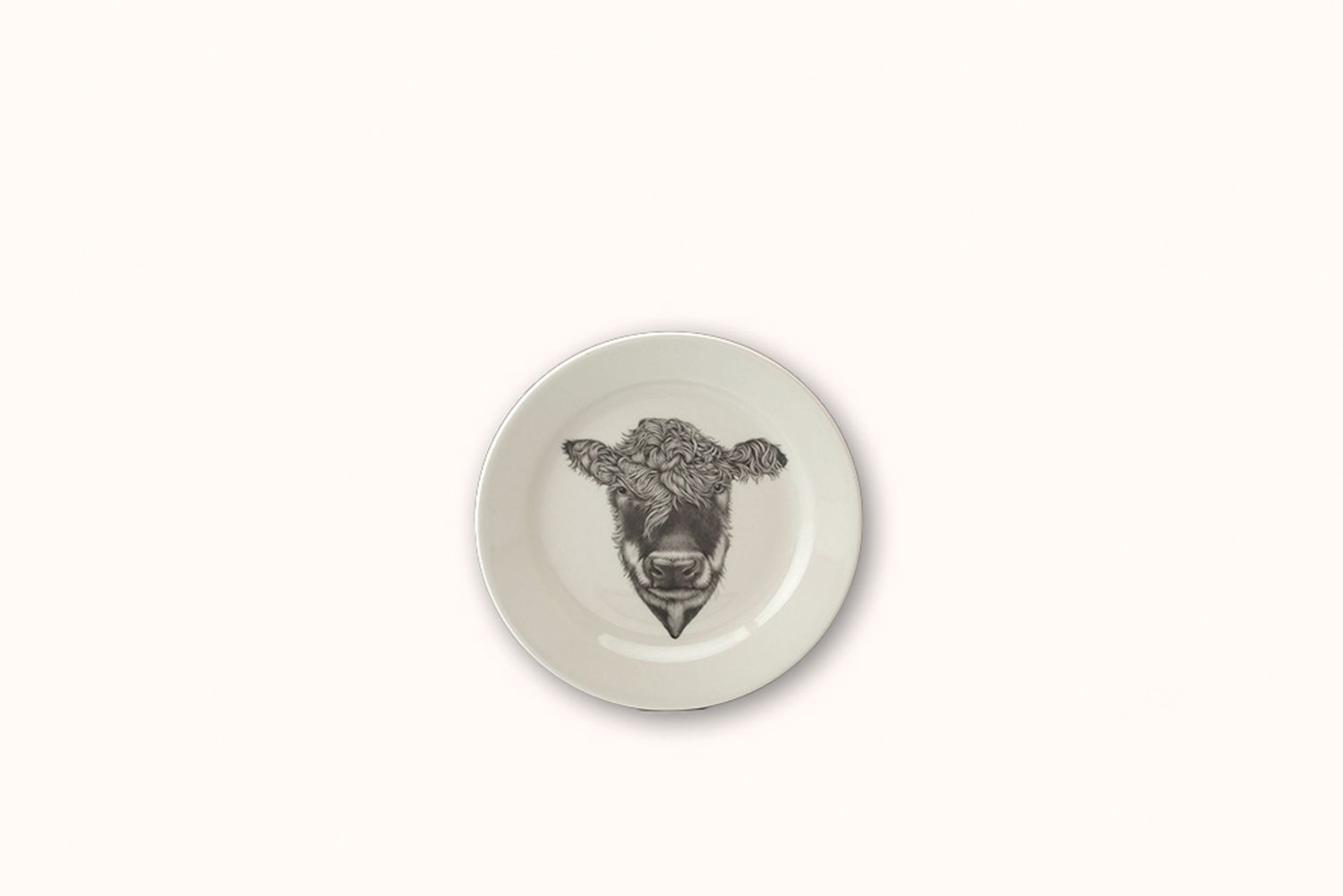 LAURA ZINDEL SALAD PLATE - HEREFORD COW