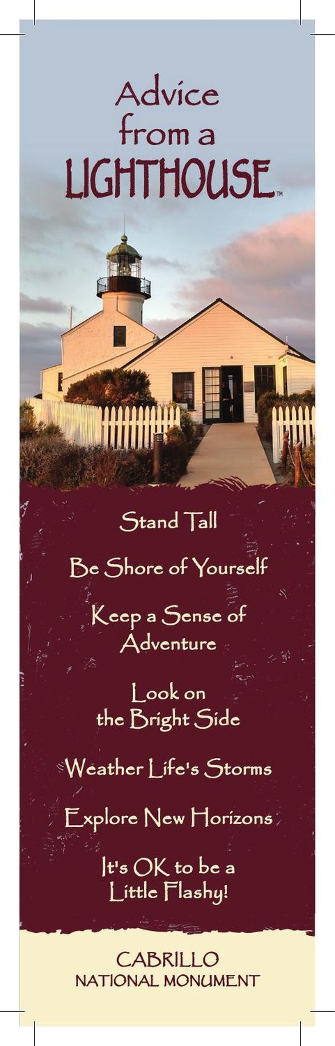 CABRILLO NATIONAL MONUMENT LIGHTHOUSE BOOKMARK