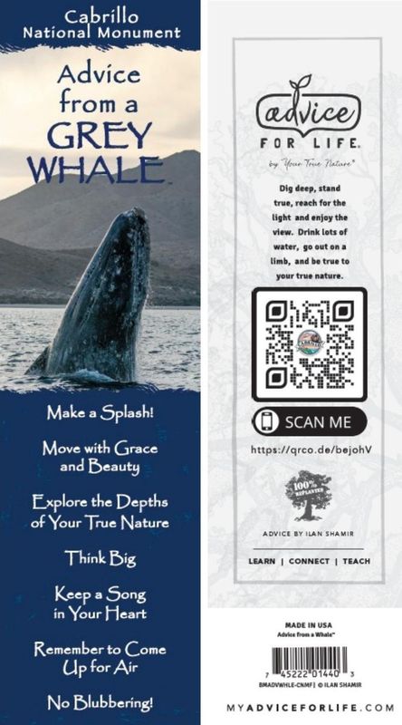 CABRILLO NATIONAL MONUMENT WHALE BOOKMARK
