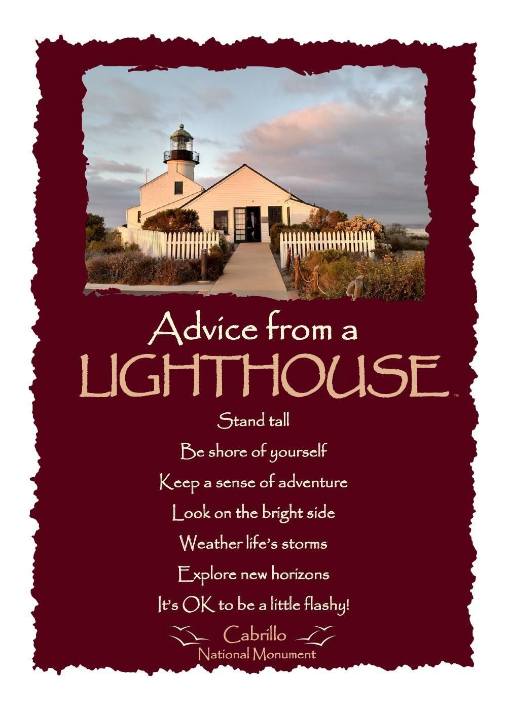 CABRILLO LIGHTHOUSE CUSTOM GREETING  CARD