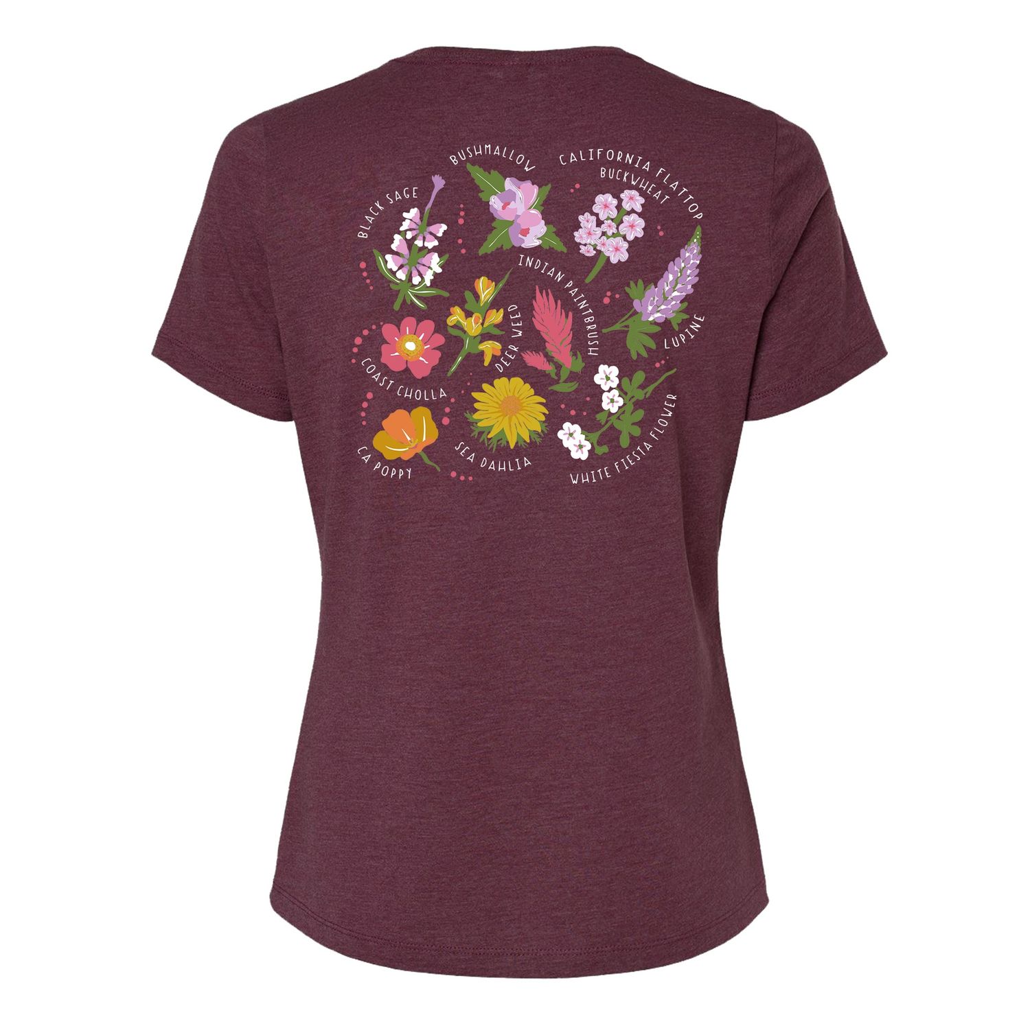 CABRILLO WILDFLOWERS WOMENS MAROON