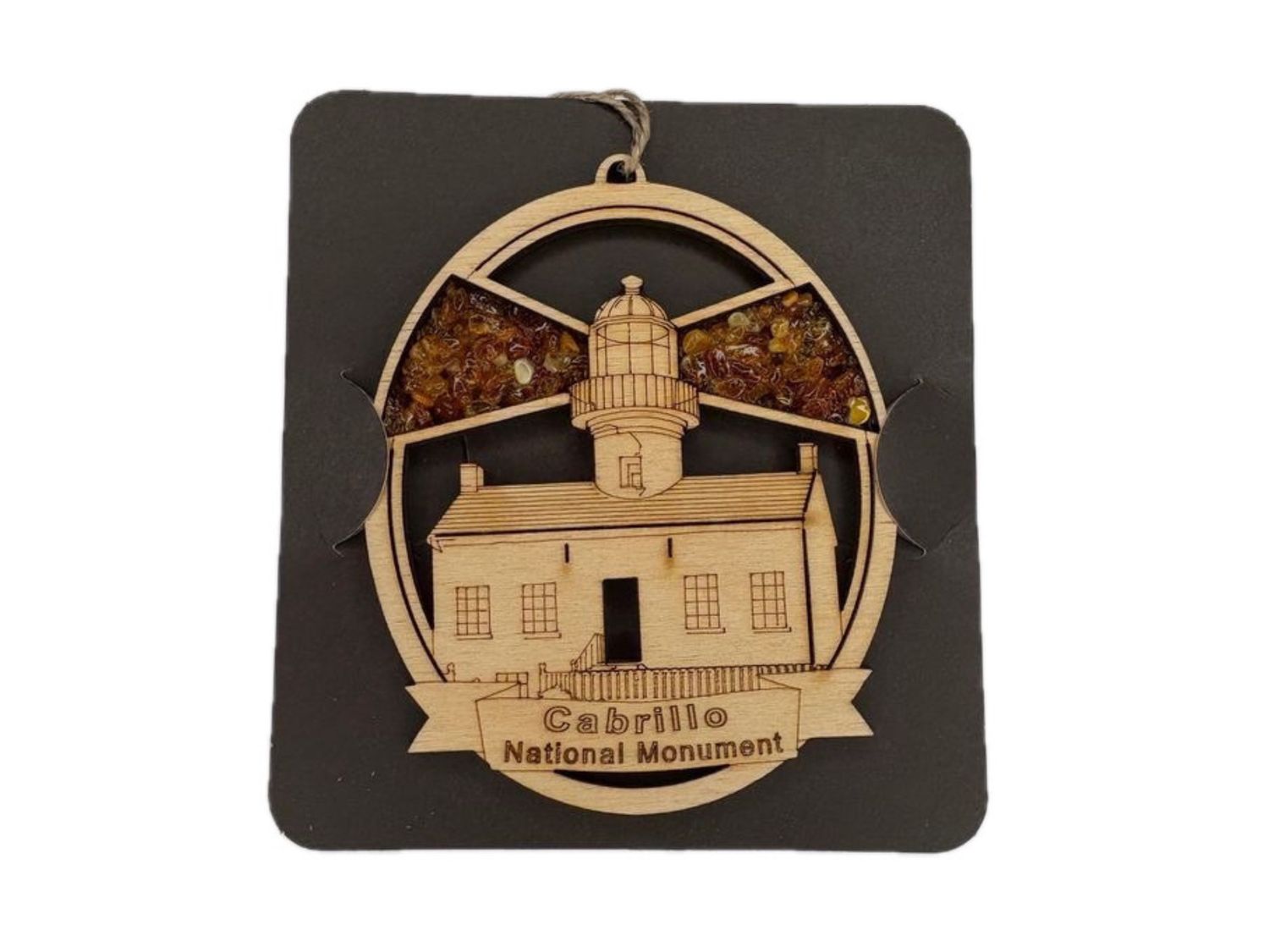 AMBER LIGHTHOUSE ORNAMENT