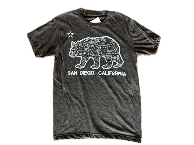 SAN DIEGO BEAR MAP UNISEX T-SHIRT