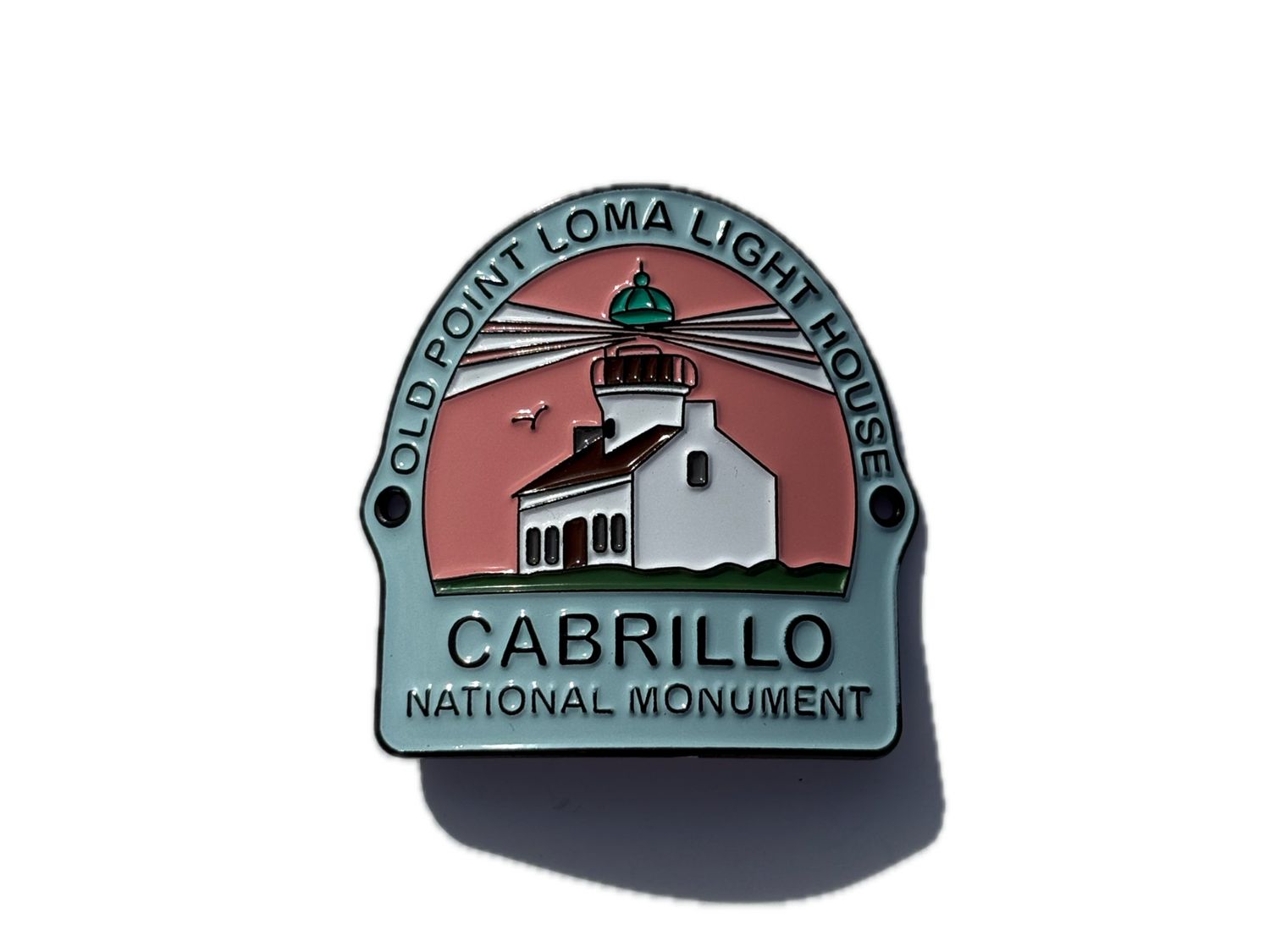 PINK LIGHTHOUSE WALKING STICK MEDALLION