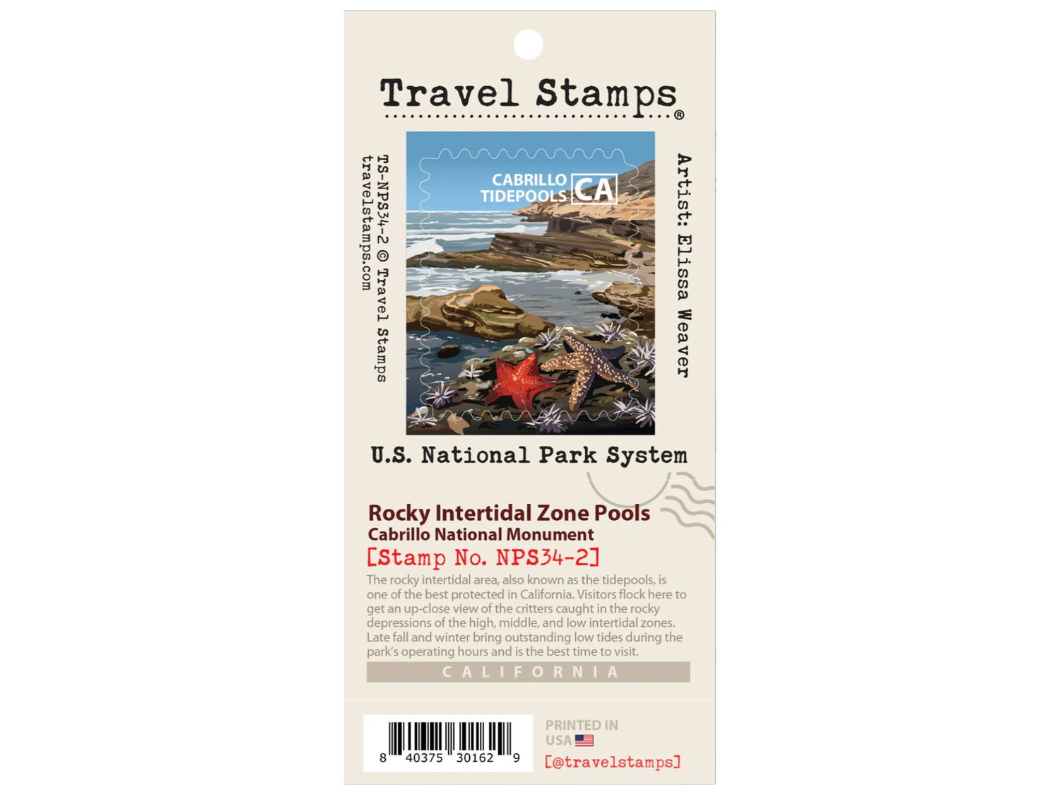 TRAVEL STAMP CNM ROCKY INTERTIDAL ZONE POOLS