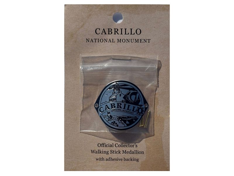 CABRILLO NATIONAL MONUMENT ETCHED SILVER HIKING MEDALLION
