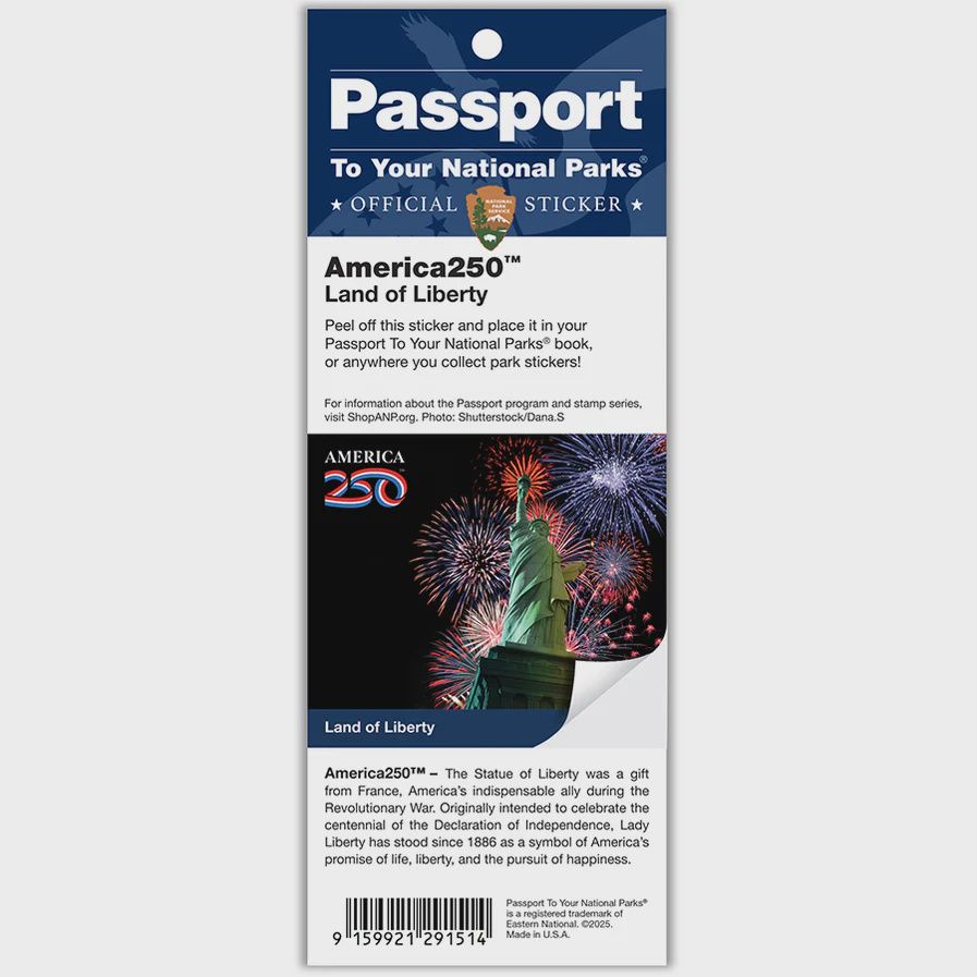 AMERICA250 LAND OF LIBERTY PASSPORT STICKER