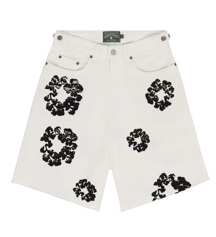 Denim Tears Jhorts White/Black Wreath Logo