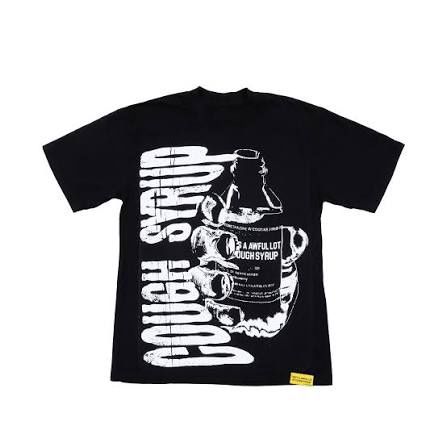 Aweful Lot Of Cough Syrup Warning Tee Black